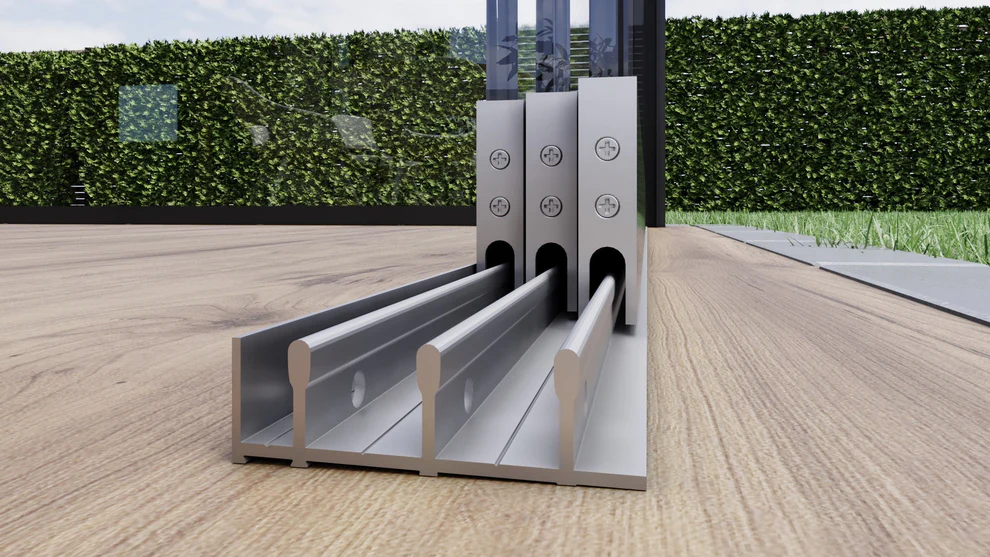 3 rails glazen schuifwand